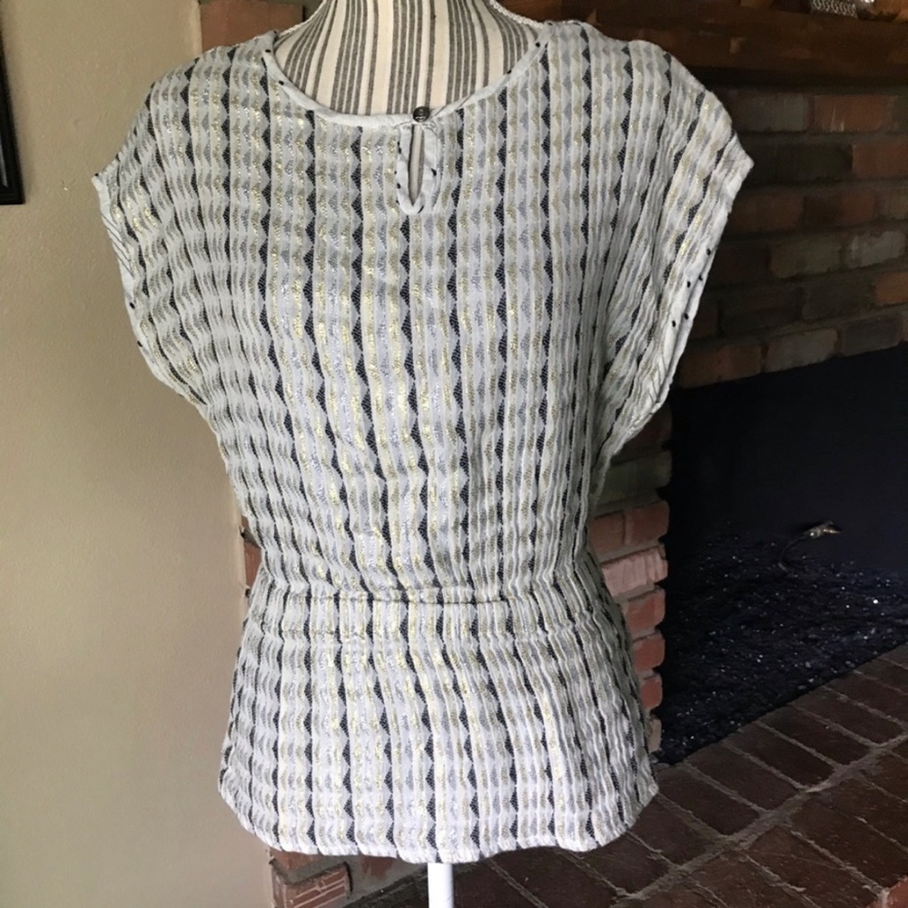 Ace & Jig Cinched Waist Metallic Shirt Sz M